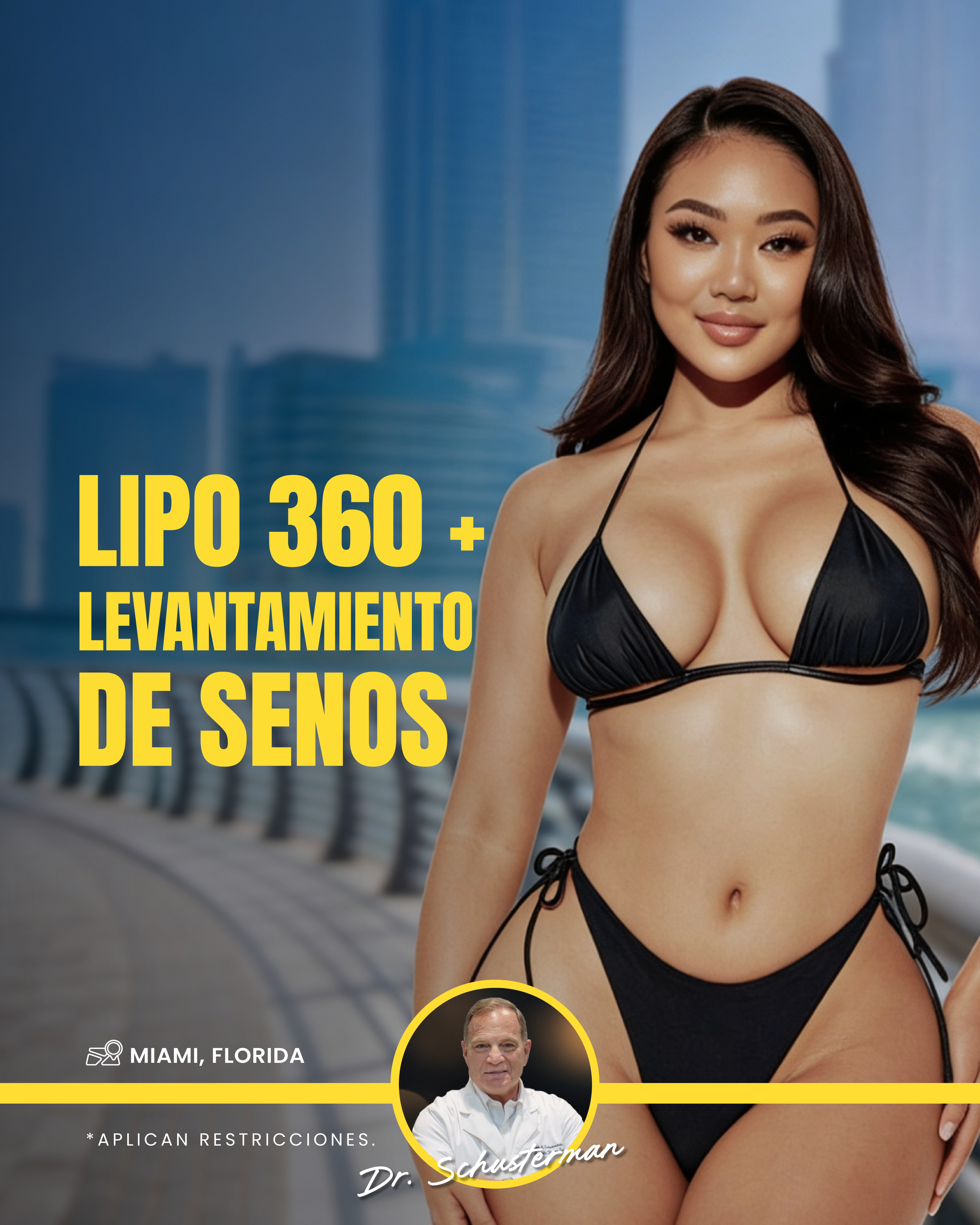 Lipo 360 más Levantamiento de Senos con Dr Schusterman